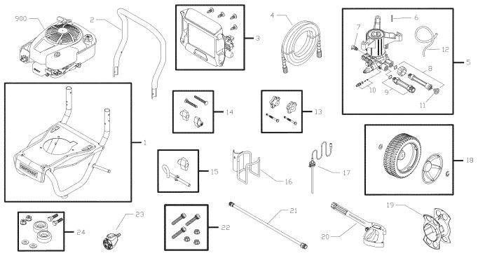 Sears & Craftsman Pressure Washer model 020435-1 replacement parts and